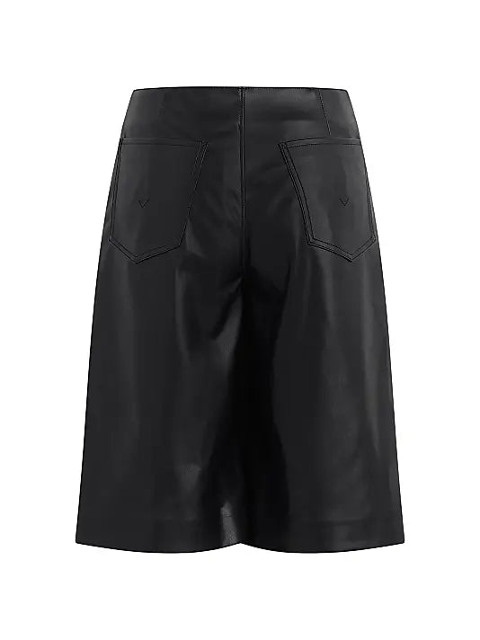 Faux Leather Pleated Shorts