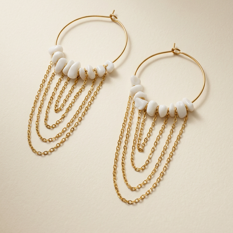 Stones & Fringe Earrings