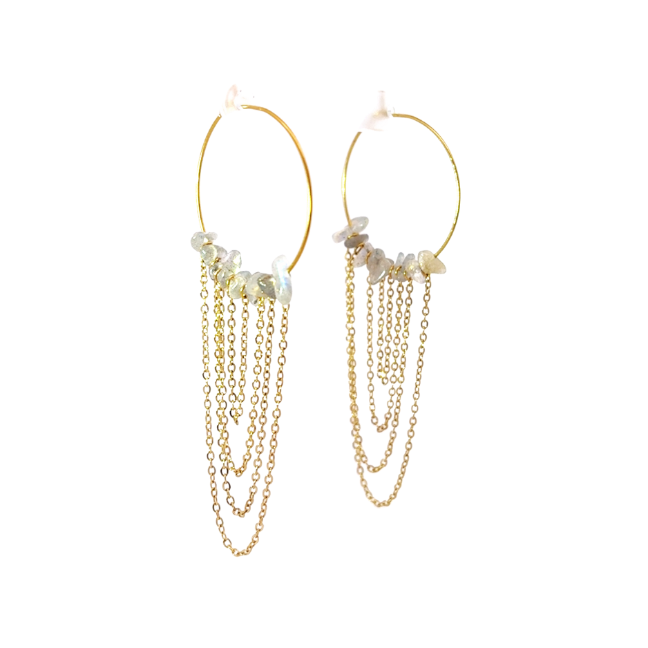 Stones & Fringe Earrings