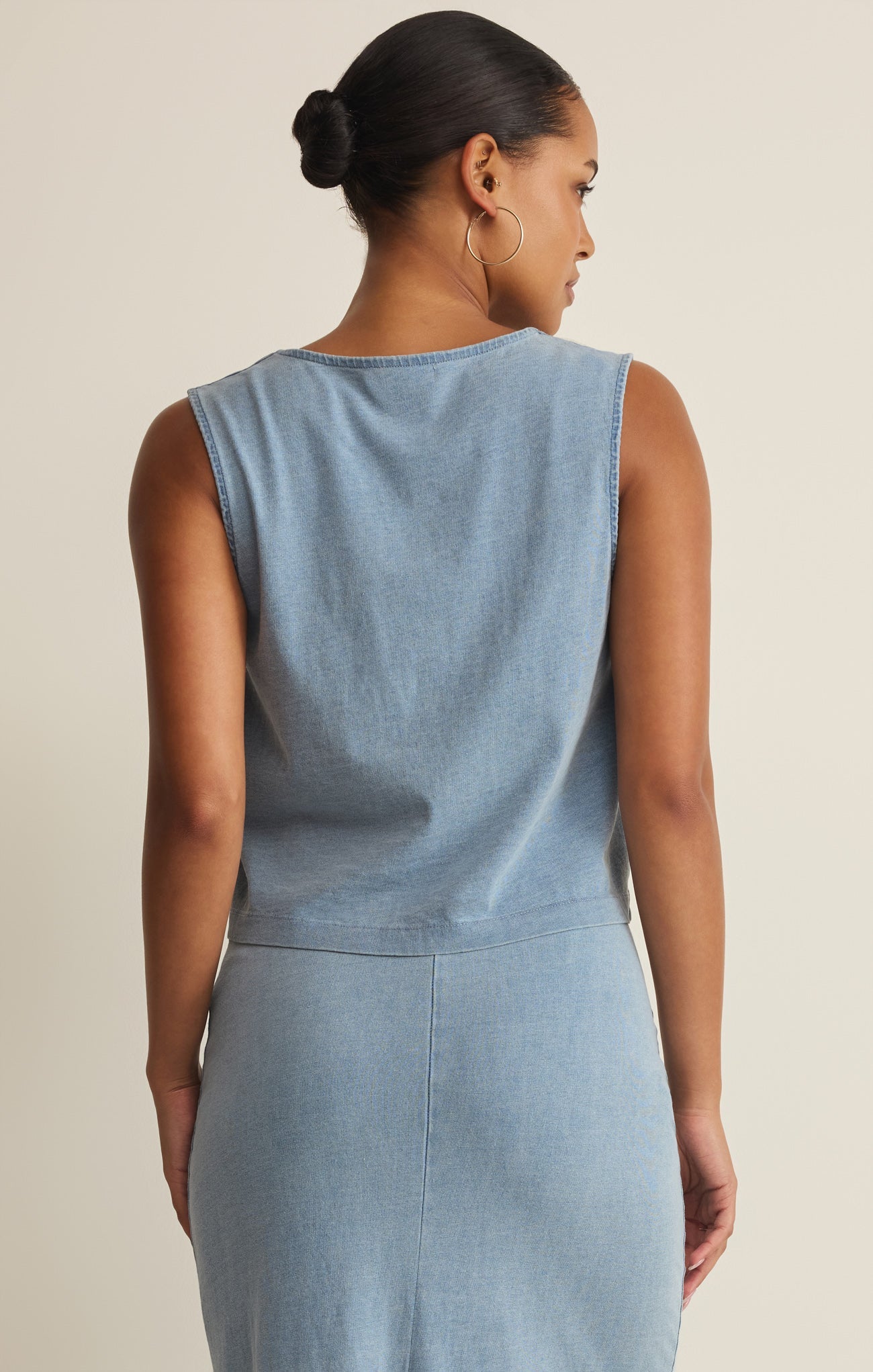 Noelle Jersey Denim Top