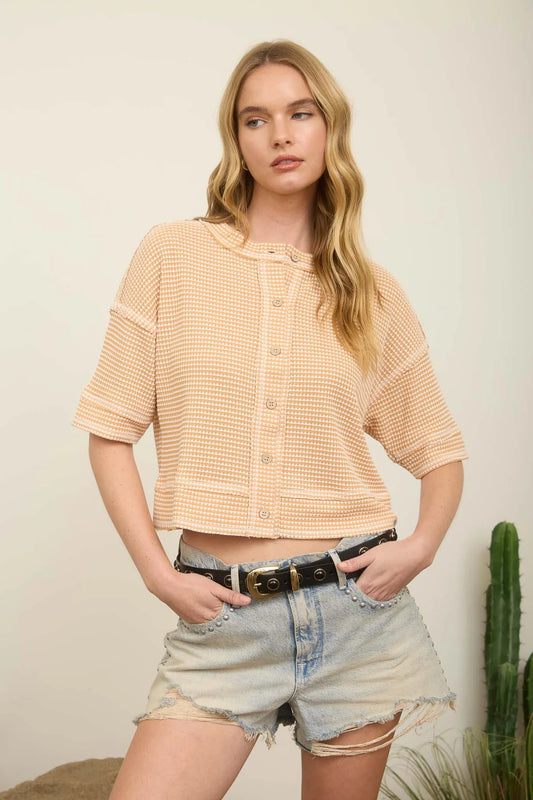 Waffle Crop Cardi