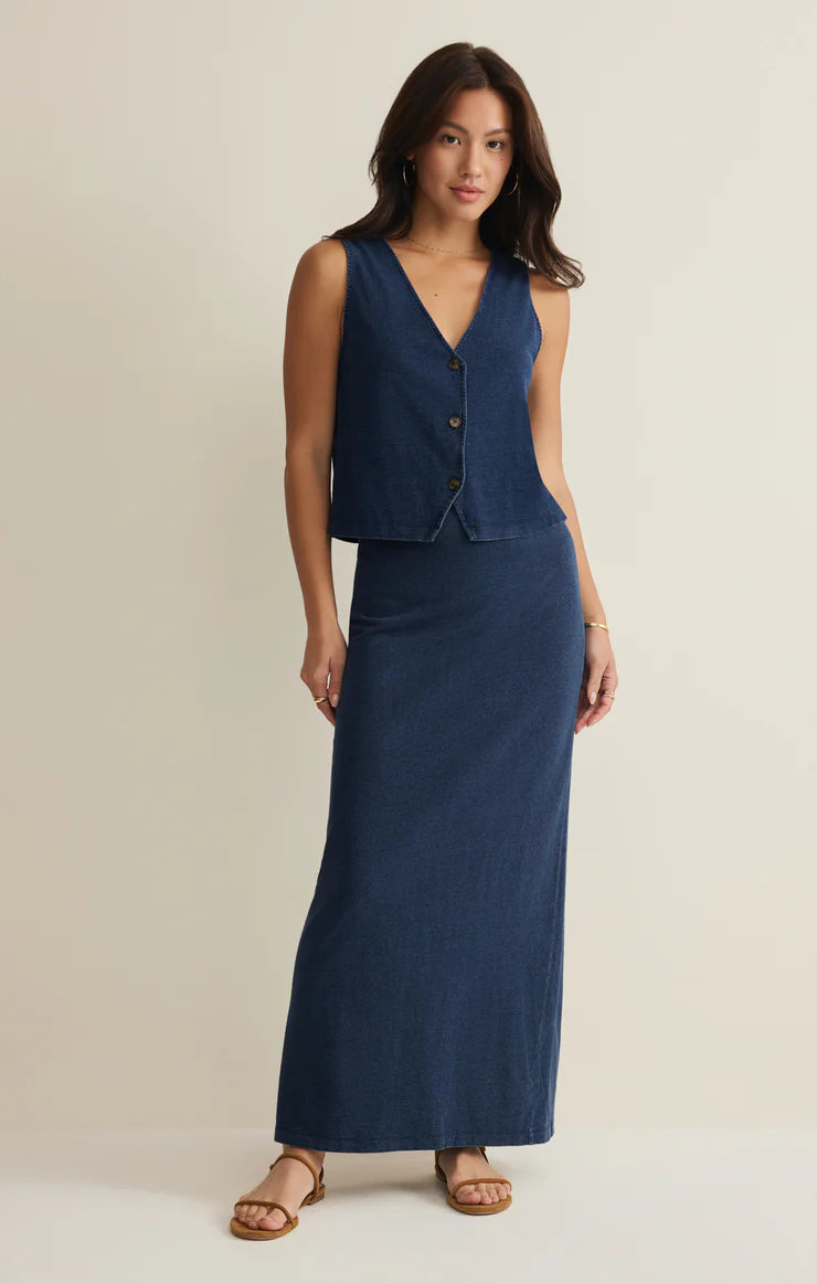 Gail Jersey Denim Midi