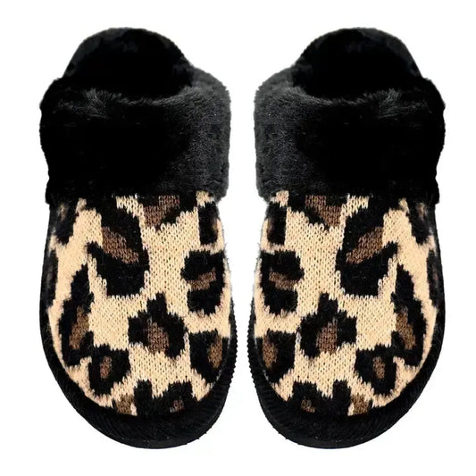 Knitted Leopard Slipper