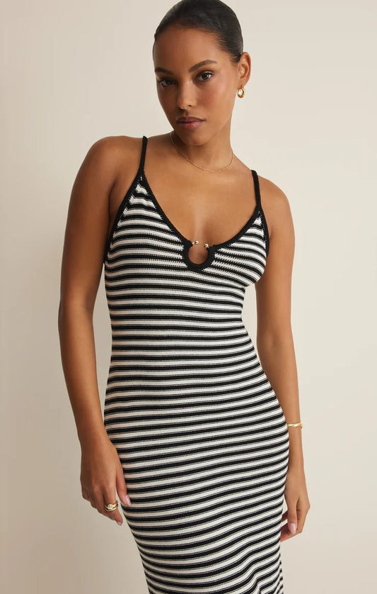 Majestic Striped Midi Dress