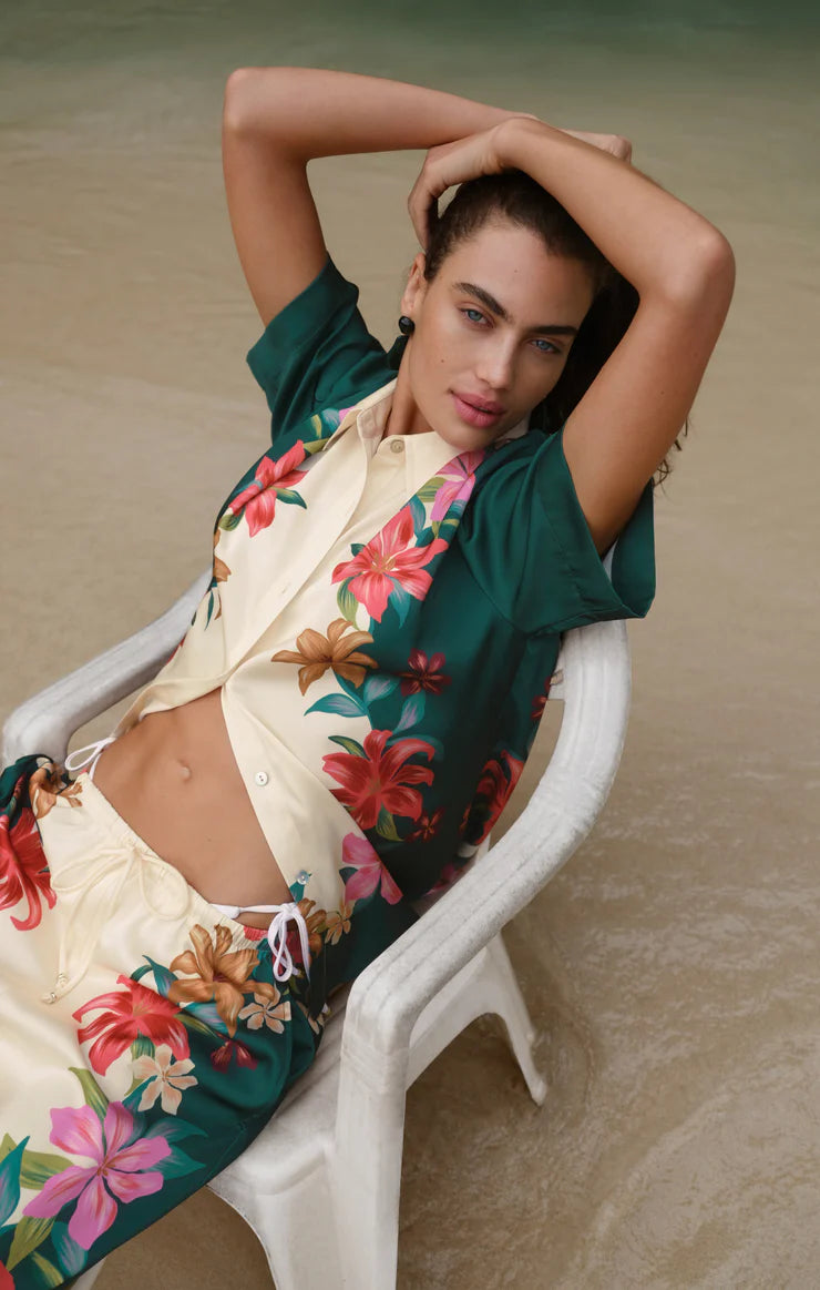 Lani Kiwi Button Up Top