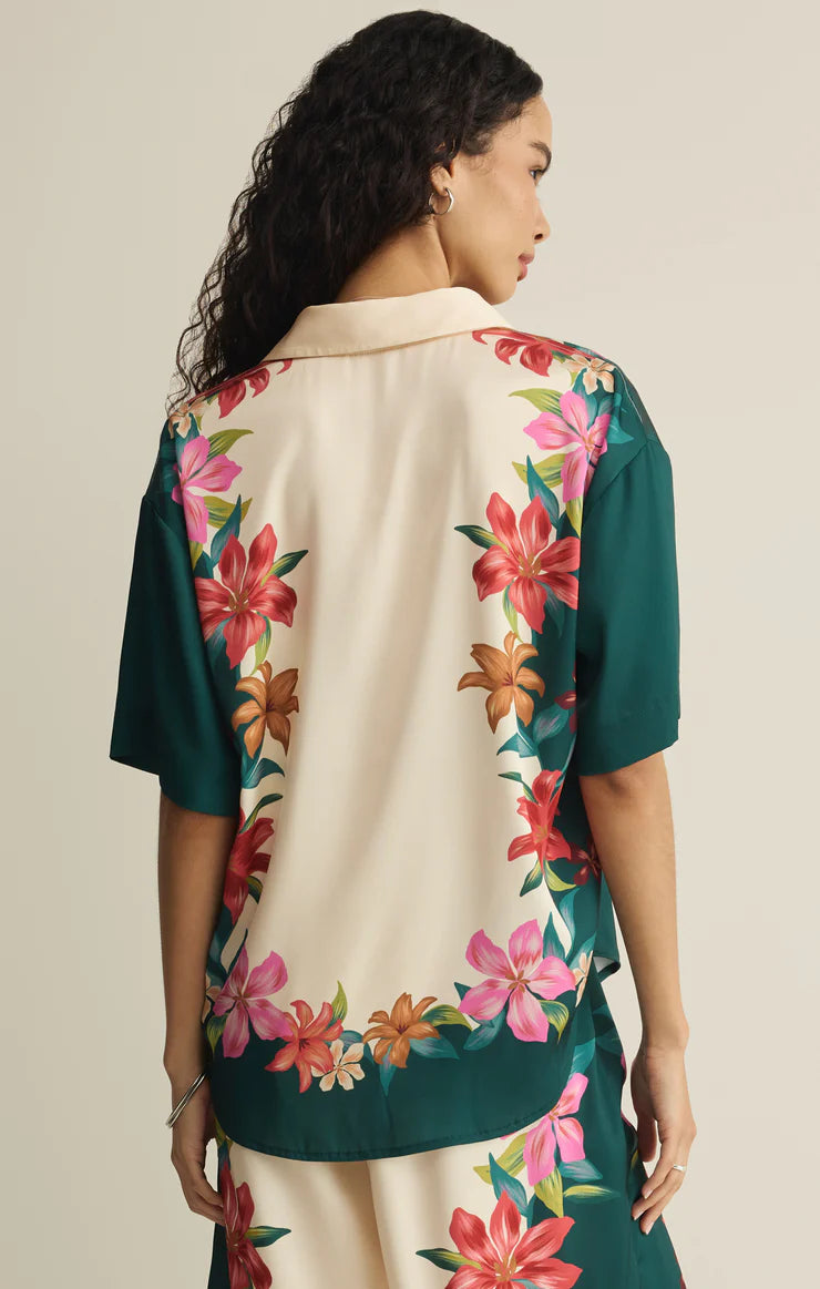 Lani Kiwi Button Up Top