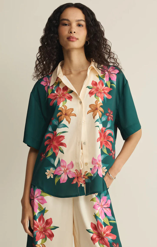 Lani Kiwi Button Up Top