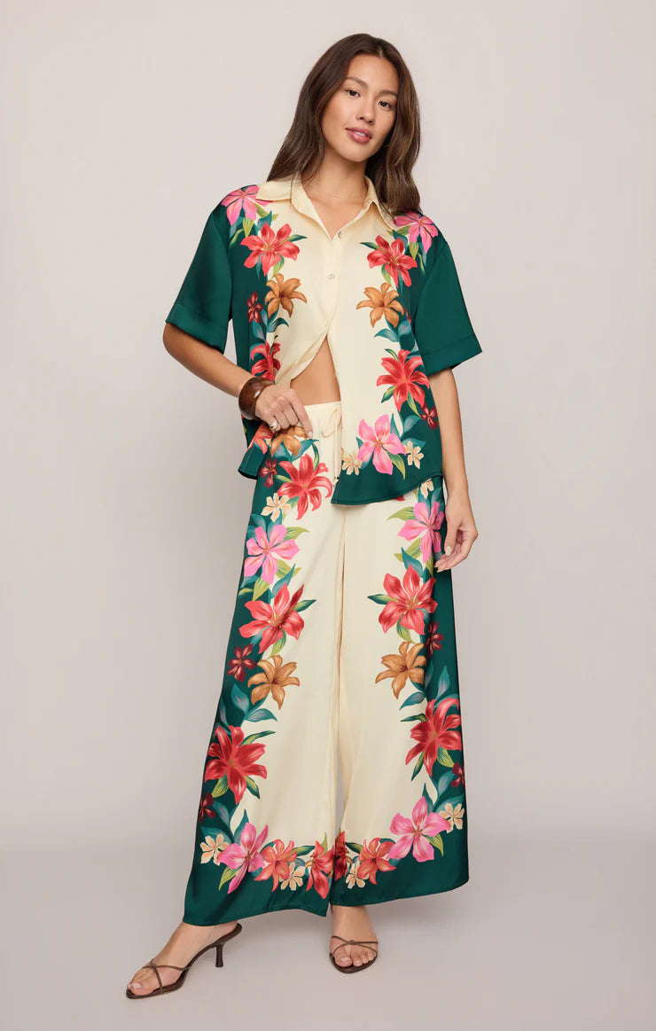 Lani Kiwi Button Up Top